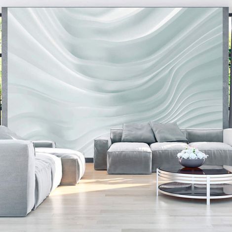 Papier peint onduler blanc - 200 x 140 cm (1/4)