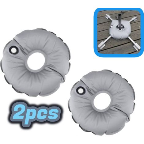 Bolsa para peso de base de bandera - Bolsa para peso de base de bandera para soporte de sombrilla de exterior para mercado con base de sombrilla para playa (2 piezas) (1/4)