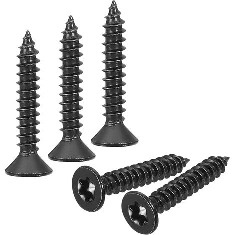 40 Pièces Vis Torx à Tête Plate M4 x 25 mm Vis à Bois (Noir) (1/5)