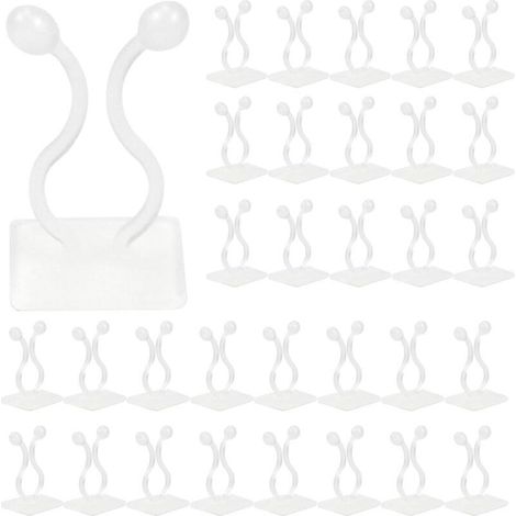 Plante Grimpante Support Clips 50 Pcs Crochet Fixateur Mural Auto-adhésif Support pour Plantes Grimpantes Décoration de la Maison (Blanche)