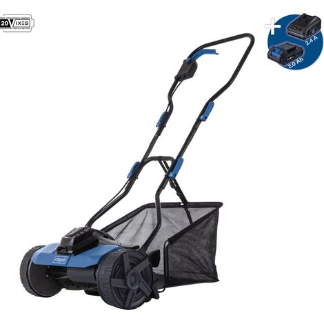 Tondeuse hélicoïdale sans fil 20V 380mm 45L 14-38mm Scheppach c-spm380-x