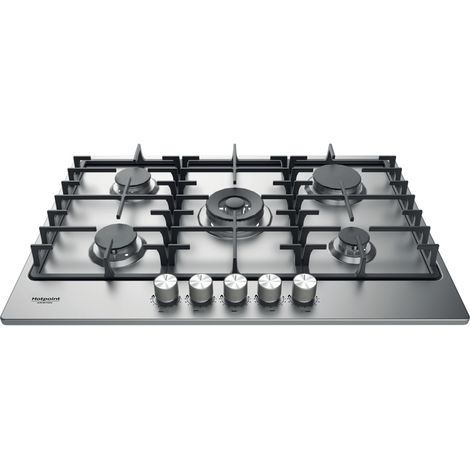 Hotpoint Ariston Piano cottura a gas PPH 75G DF/IX. Colore del prodotto: Acciaio inox, Posizionamento dell'apparecchio: Da incasso, Dimensione della larghezza del piano cottura: 75 cm... - PPH75GDF/IX (1/5)