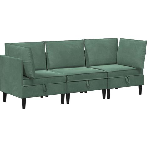 Set di mobili per il soggiorno 3 pcs Verde Mare Velluto vidaXL