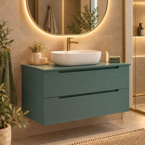 Kibath Mueble+lavabo BOREAL 100x45 cm azul océano 2c susp. (1/5)