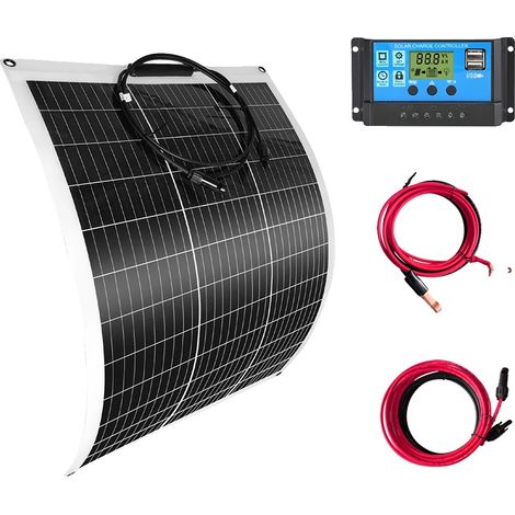 Kit de sistema solar, panel monocristalino, alta eficiencia, kit de 100 W (1/2)