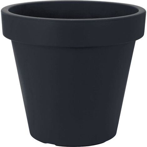 Spetebo – Pot de fleurs en plastique XXL rond Ø 58 cm – anthracite – capacité 70 litres – résistant aux UV et intempéries – pour intérieur et extérieur