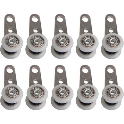 BUNTHAUS Lot de 10 roulettes pour baies vitrées ou portes coulissantes - en métal et en plastique - 4,5 x 1,9 cm