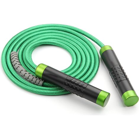 Corde à Sauter Poids - Câble Réglable 2,4 m - Roulements Double Bille - Poignées Aluminium avec Revêtement Silicone - Pour Fitness Boxe Crossfit (1/5)