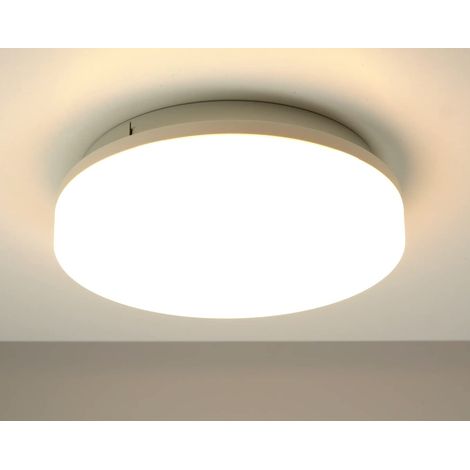 Plafonnier LED - Étanche - 24 W - Pour extérieur et intérieur - 2050 lm - Lampe ronde - Blanc neutre 4000 K - Pour couloir, salle de bain, cuisine, Ø 33 cm (1/5)