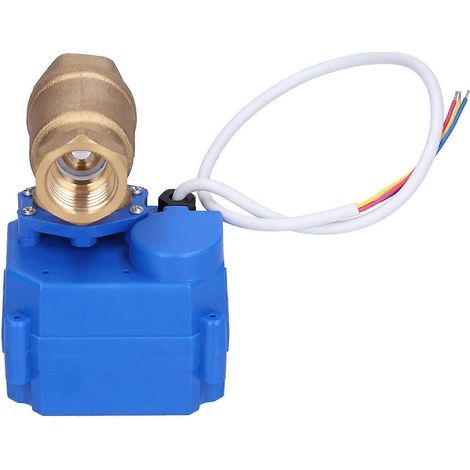 Motorisiertes Kugelventil DN15 aus Messing, Mini-Elektrohydraulik-Rohrverschraubung mit Anzeige, DC 9–24 V