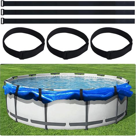 Six sangles de fixation pour couverture de piscine, 4100cm, sangles de support réglables pour couverture de piscine, matériau en nylon. (1/5)