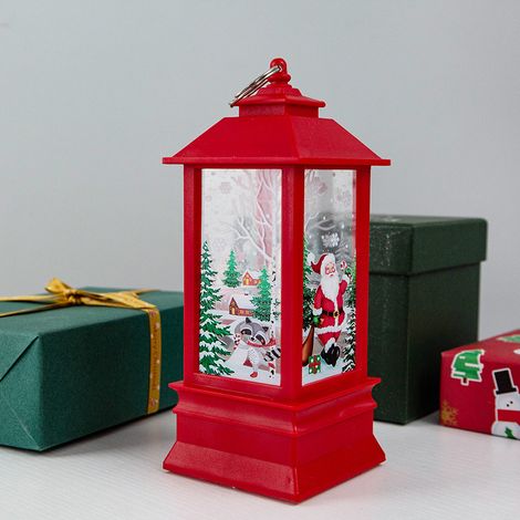 Lampe de décoration de noël bougie de flamme simulée veilleuse père noël lampes suspendues pour la décoration de noël à la maison, 8821 cm (1/2)