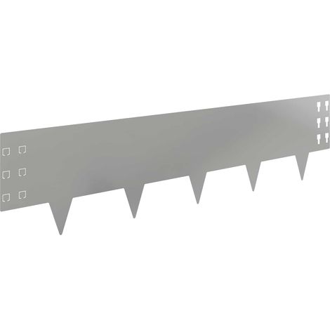 Lawn Edging 10 pcs 100 x 25 cm Steel Silver vidaXL