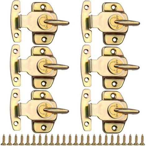 Schloss für Esstische – geeignet für Esstische, Schranktüren, Schubladen, Schränke usw. – 6er-Set, goldfarben (1/5)