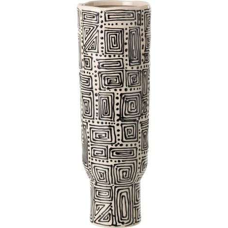 Vase Déco en Porcelaine "Morton" 42cm Blanc & Noir (1/3)