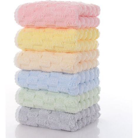 Lot de 6 serviettes de toilette en velours doré à motif tortue, 35 x 75 cm, avec éventail de couleurs. (1/4)