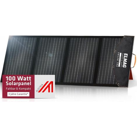 ELMAG Faltbares Solarpanel SOLAR 100 - monokristallin 18VDC, 100Wp für tragbare Powerstations