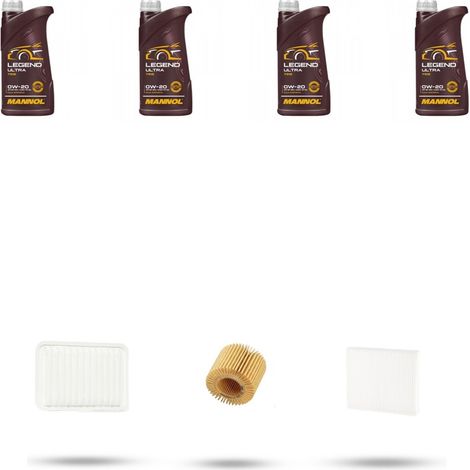 Kit tagliando 3 FILTRI e 4L OLIO compatibile con Toyota Auris I (E150) 1.33 VVT 74kw Dal 2007 (1/4)