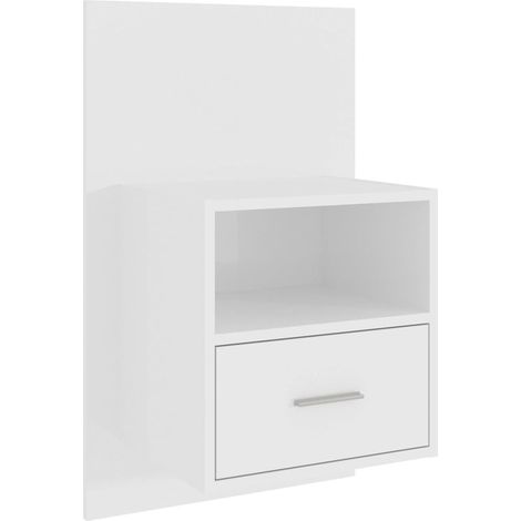 Maison Exclusive - Mesita de noche de pared blanco brillante (1/5)