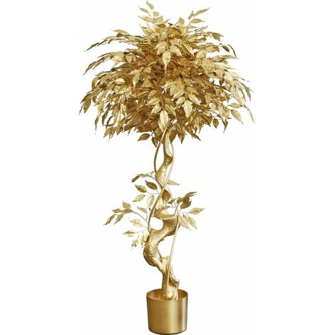 Plante décorative ficus benjamin doré effet luxuriant - doré effet métallisé (1/3)