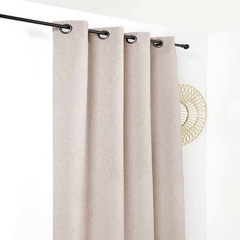 Rideau jacquard uni Beige 140x240 cm