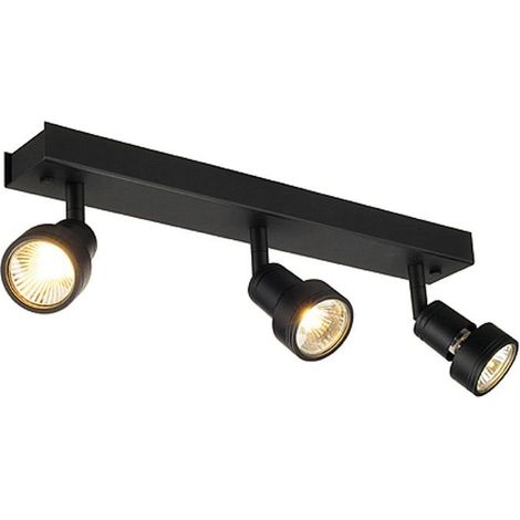 Applique intérieure orientable Puri 3 GU10 noir mat max. 3x50W anneau déco inclus - SLV
