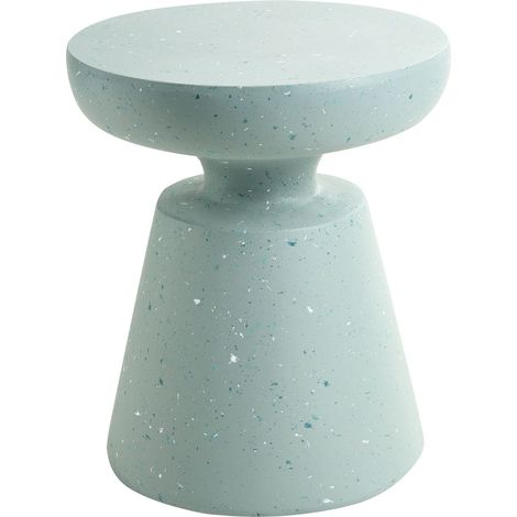 Table d'Appoint Moderne en Fibre de Verre Oxyde de Magnésium 45 cm Forme Irrégulière Effet Terrazzo Verte Mincio (1/5)