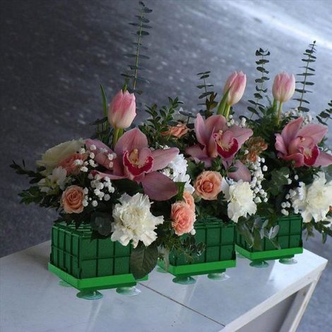 8 PièCes Cage en Mousse Florale pour Fleurs Cage en Mousse Florale CarréE Porte-Fleurs avec Mousse Florale pour Cage à Fleurs (1/5)