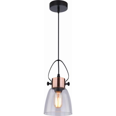 Suspension Candellux VIDEO cuivre verre Ø14 E27 vintage (1/2)