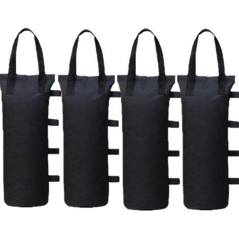Sollbry Paquete de 4 sacos de arena para toldo, pesas resistentes para toldo, pesas negras grandes resistentes al viento para carpas exteriores, refugio instantáneo, sombrilla de patio y carpa con dos (1/5)