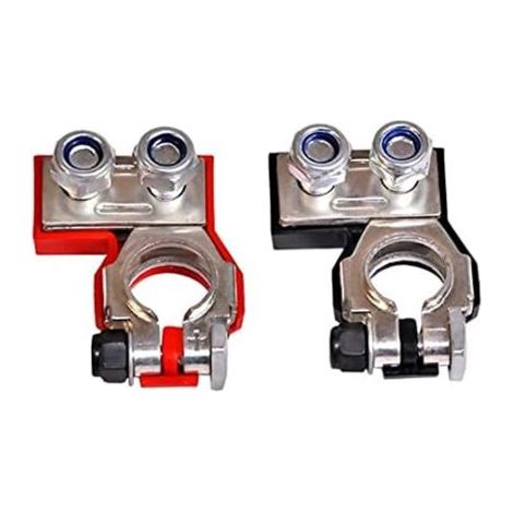12V 2-Way Leisure Battery Terminals, Positive Negative Copper Car Motorcycle Audio Van Battery Connectors Clamps Tool