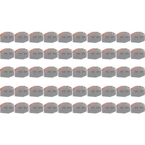 Set mit 50 zweipoligen Leiterkabelverbindern, Hebelklemmen, orange (1/5)