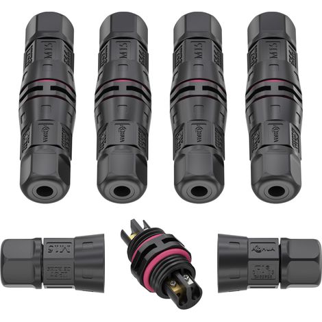 5 Connecteur Électrique Étanches 2 Fils, M15, Raccord Electrique Étanches IP68, Boite de Jonction Electrique, Boite derivation Etanche Éxterieur, Dérivation de câble Ø4.5-7.5mm, 500V/10A (1/5)