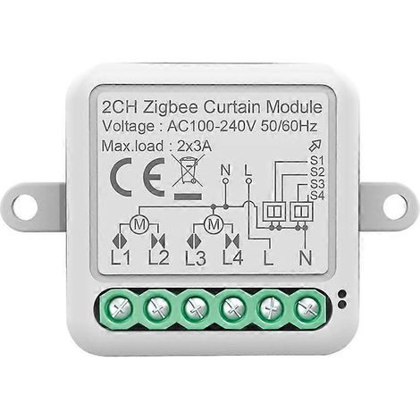 Tuya Zigbee Smart Curtain Switch Modul 2CH Intelligenter Schutzschalter Unterstützt APP-Fernsteuerung für Vorhangschalter
