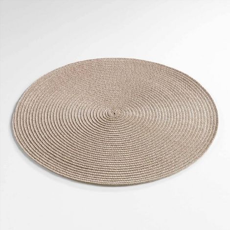 Douceur D'Intérieur – Set de table rond 35 cm – 85% polypropène et 15% polyester – Coloris taupe – Pour décoration intérieure (1/4)