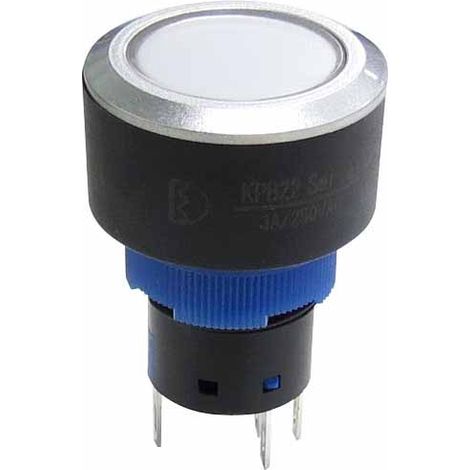 Bouton-poussoir, Momentané lumineux, Unipolaire à deux directions (1RT), 3 A, 5 A, Transparent, Montage panneau