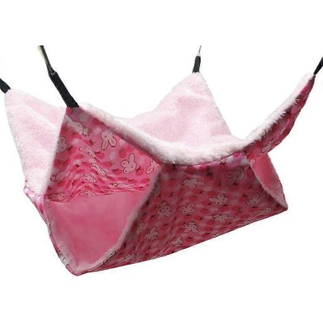 Joli hamac suspendu pour litière de rat, balançoire pour chinchilla, perroquet, cochon d'Inde, taille L, rose.