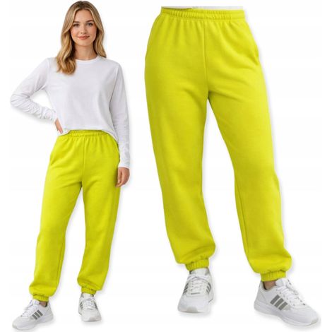 Pantaloni della tuta da donna taglia XS, imbottiti con ovatta, autunno inverno, lime (1/5)