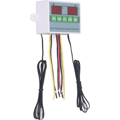 Thermostat numérique étanche à double régulation de température avec stockage des données pour réfrigérateur-congélateur à reptiles (24 V CC).