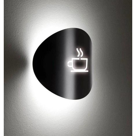 Applique A Parete Con Disegno Tazza Del Caffè Lampada Attacco G9 Nero (1/4)