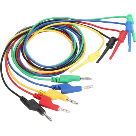 Lot de 5 cordons de test banane pour multimètre, câble de test 30 V CA / 60 V CC, 15 A, pour la maintenance (1/5)