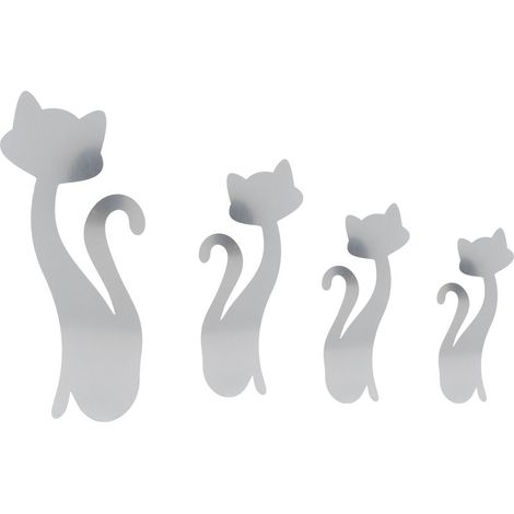 Chat en forme de miroir - Stickers muraux pour salon, chambre, déco murale DIY argentée (1/5)