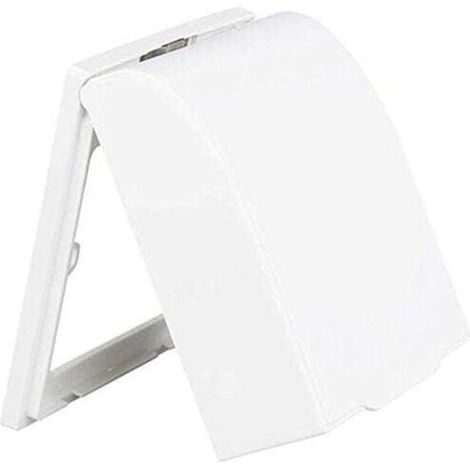 Boîtier étanche en plastique pour interrupteur mural, sonnette de porte, couvercle rabattable pour la maison (blanc) (1/5)