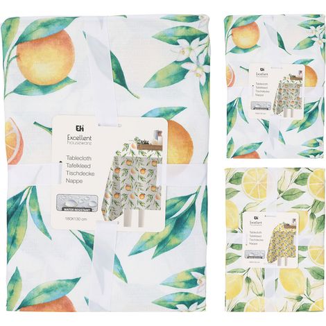 Mantel de poliéster con estampado de frutas 180 x 130 cm