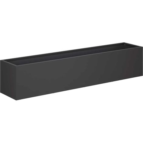 Macetero de Jardín Negro 80 x 20 x 20 cm Acero laminado en frío vidaXL