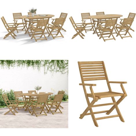 7-tlg. Garten-Essgruppe Massivholz Akazie - Holz Gartenset - Akaziengartenmöbel - Gartenmöbel Set - Esszimmer Im Freien - Gartenstühle - Home & Living (1/5)