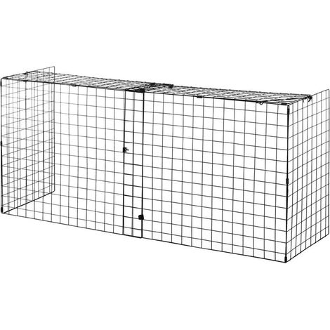 Pare-étincelles de cheminée noir réglable 81,5-160x44x68 cm en fil métallique, protection feu design sécurité maison