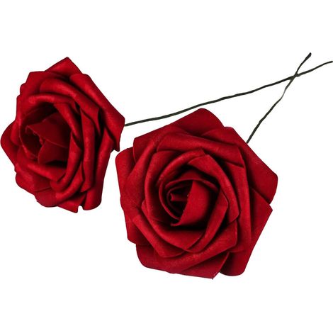 XIUH Heimdekor-Set, 50 künstliche Rosen mit 15 Blättern, geeignet für DIY-Sträuße, Hochzeitsfeiern, Babypartys und Heimdekoration (A)