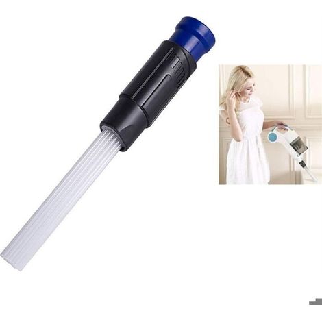 Brosse Aspirateur Flexible pour Voiture, Coins, Animaux, Tiroirs et Grilles d'Aération (Bleu) (1/4)