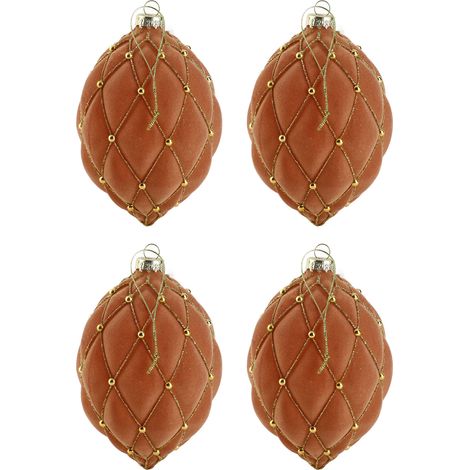 Boules de noël 10cm, 4 pièces, décoration d'arbre, boule suspendue pour la décoration de la maison (1/5)